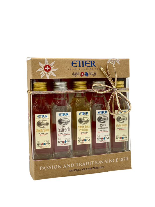 Distillerie Etter - 5er Mini Set "Edelbrände" mixed 10cl, 41% Vol.